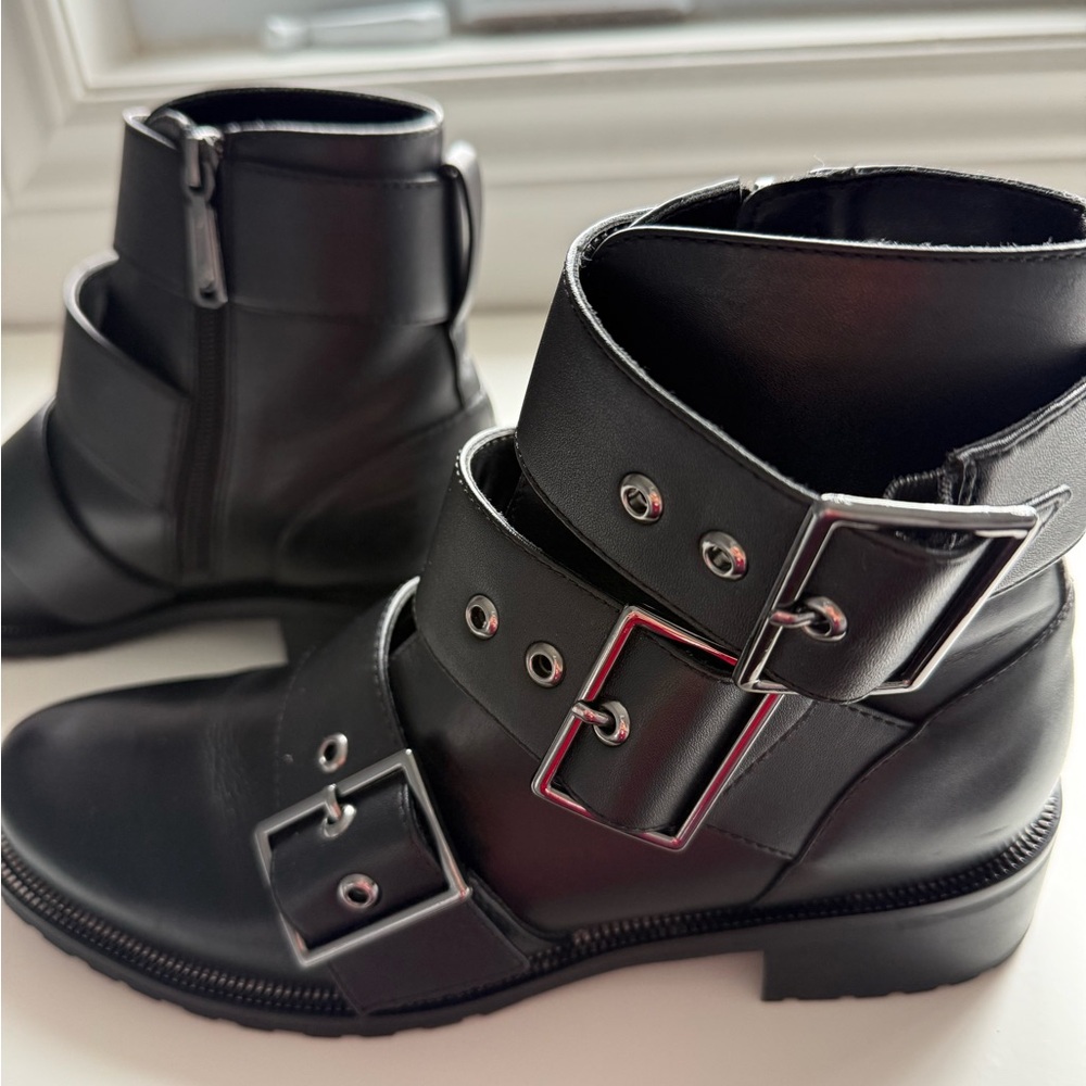 Blondo Black Ankle Boots with Buckle